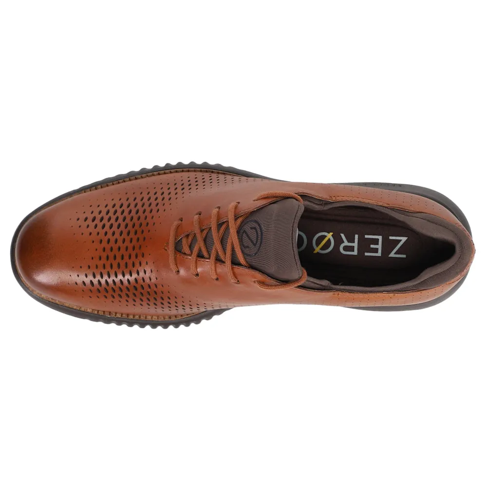 2 ZEROGRAND Lined Laser Perforated Plain Toe Oxford Shoes