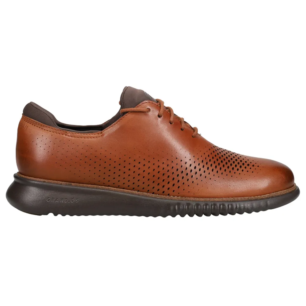 2 ZEROGRAND Lined Laser Perforated Plain Toe Oxford Shoes