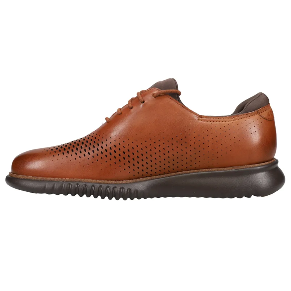 2 ZEROGRAND Lined Laser Perforated Plain Toe Oxford Shoes