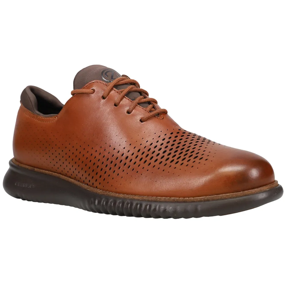 2 ZEROGRAND Lined Laser Perforated Plain Toe Oxford Shoes