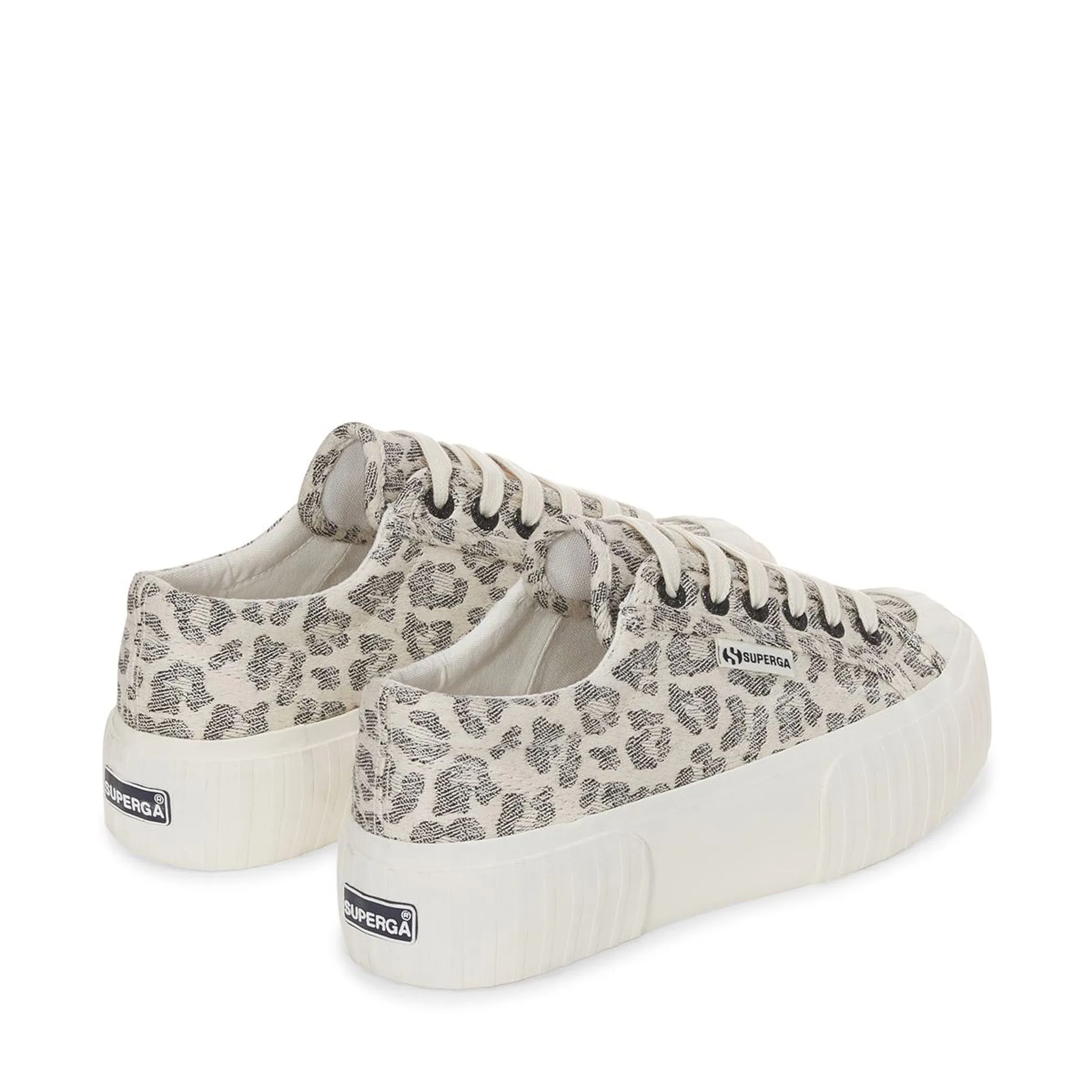 2631 Stripe Platform Jacquard Animalier Sneakers - White Avorio Jacquard White Milk