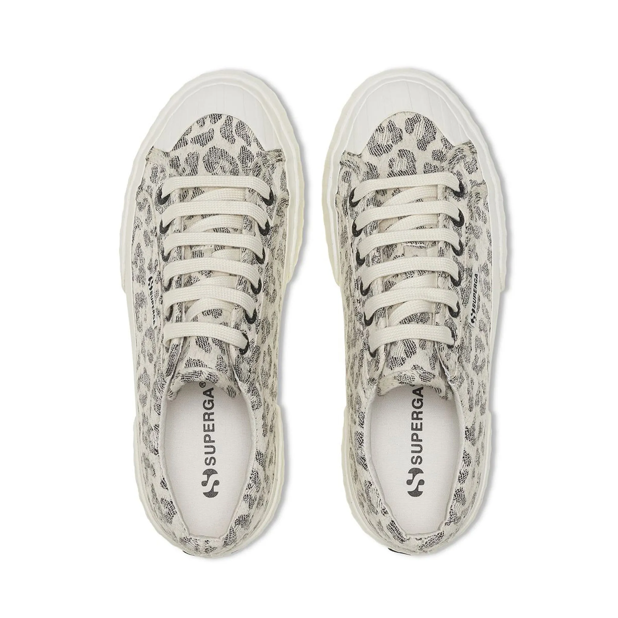 2631 Stripe Platform Jacquard Animalier Sneakers - White Avorio Jacquard White Milk