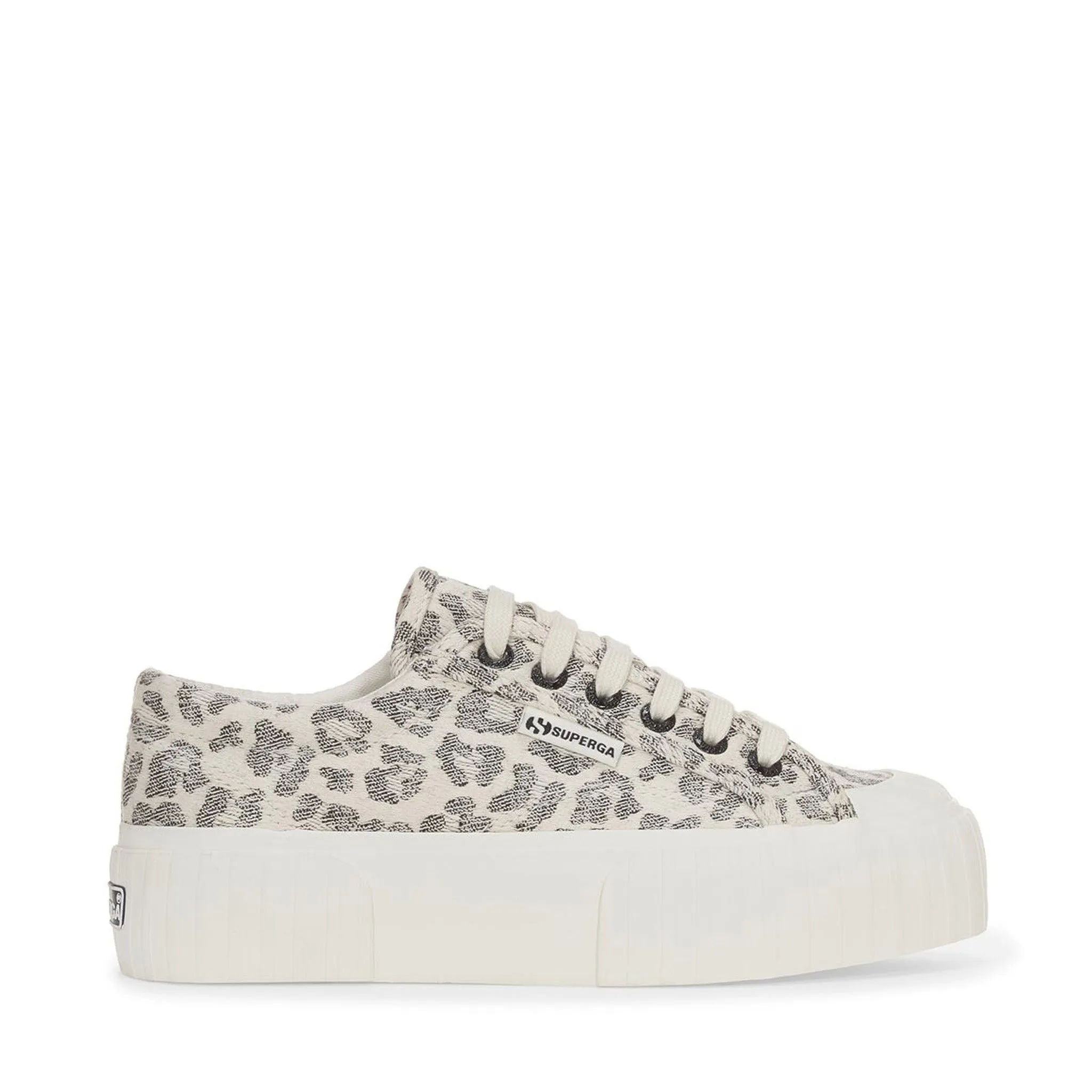 2631 Stripe Platform Jacquard Animalier Sneakers - White Avorio Jacquard White Milk