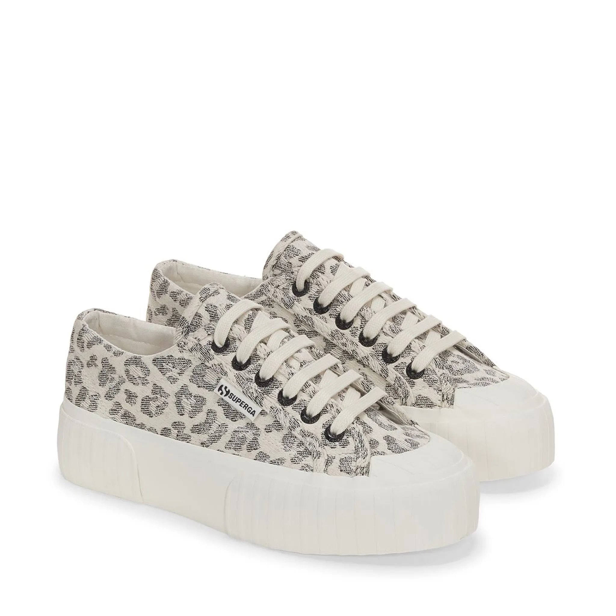 2631 Stripe Platform Jacquard Animalier Sneakers - White Avorio Jacquard White Milk