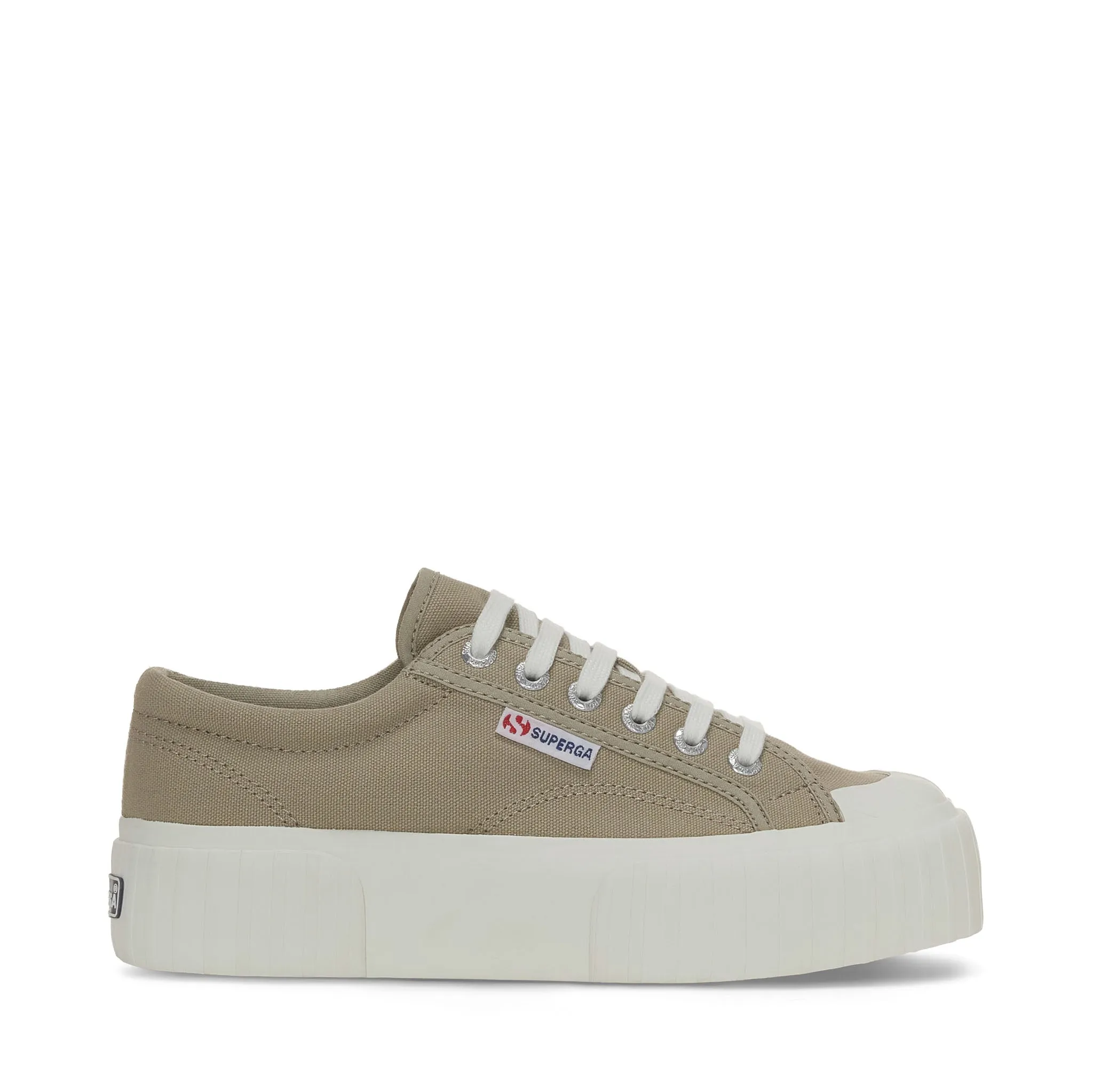 2631 Stripe Platform Sneakers - Grey Fossil Avorio