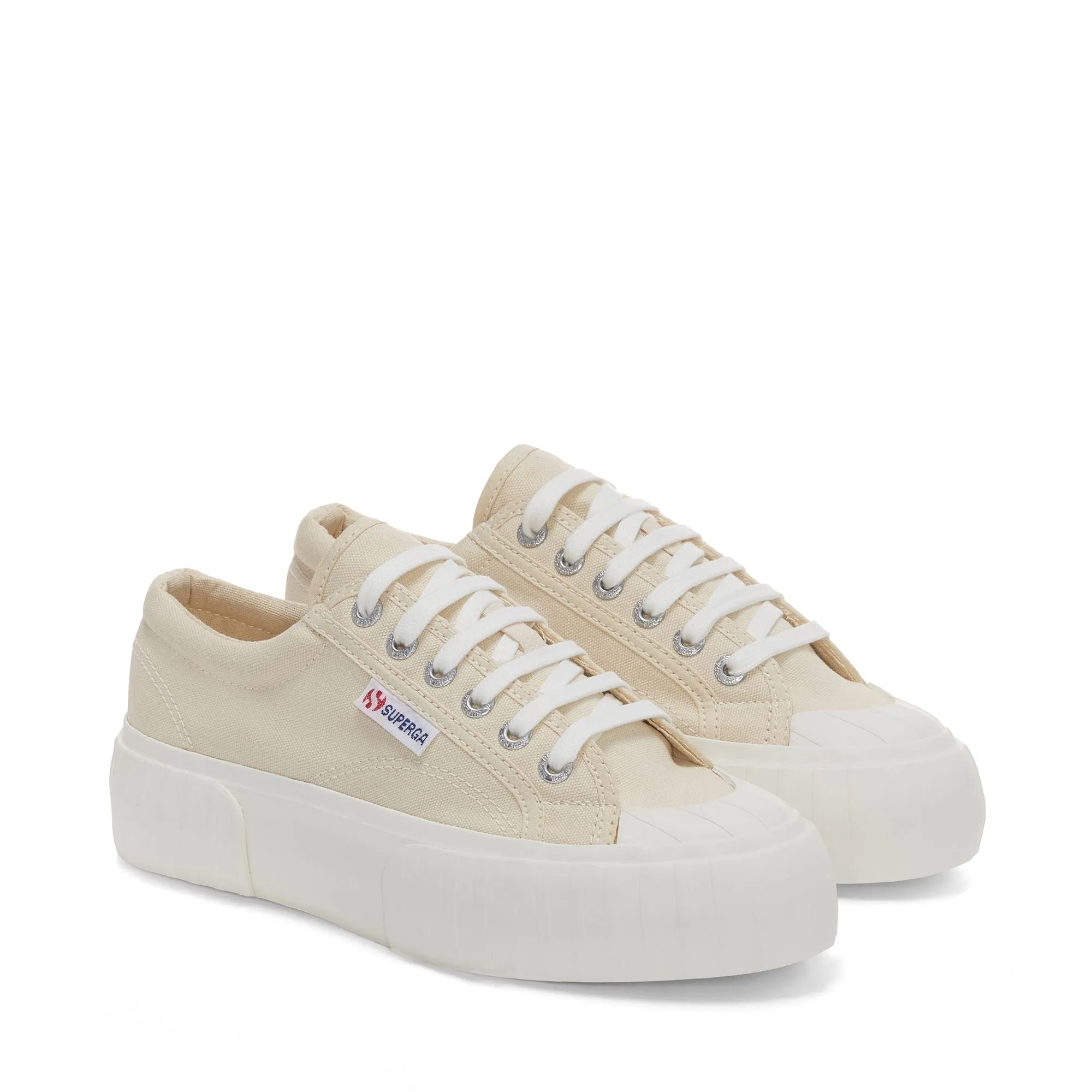 2631 STRIPE PLATFORM - Sneakers - Low Cut - Woman - BEIGE LT EGGSHELL-FAVORIO