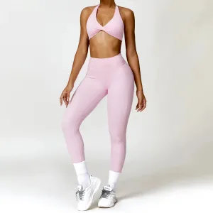 2PCS Yoga Set Nude Feeling Workout Sets Women Tracksuit Gym Push up Fitness Running Workout Sportwear Sport Bra Leggings Suit