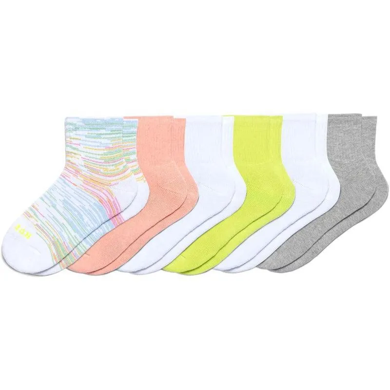 6 Pack Comfort Mini Crew Socks – Everyday Support and Cushioning