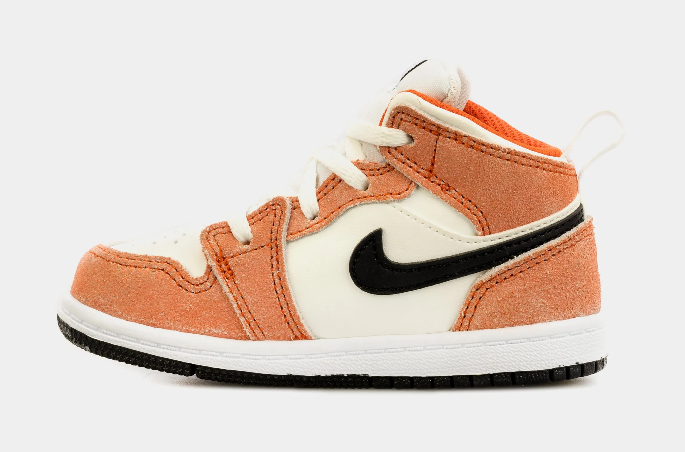 Air Jordan 1 Mid Infant Toddler Lifestyle Shoes (Orange/White)