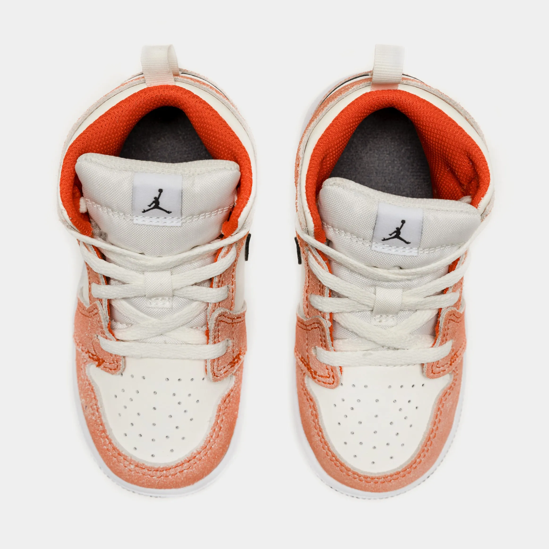 Air Jordan 1 Mid Infant Toddler Lifestyle Shoes (Orange/White)