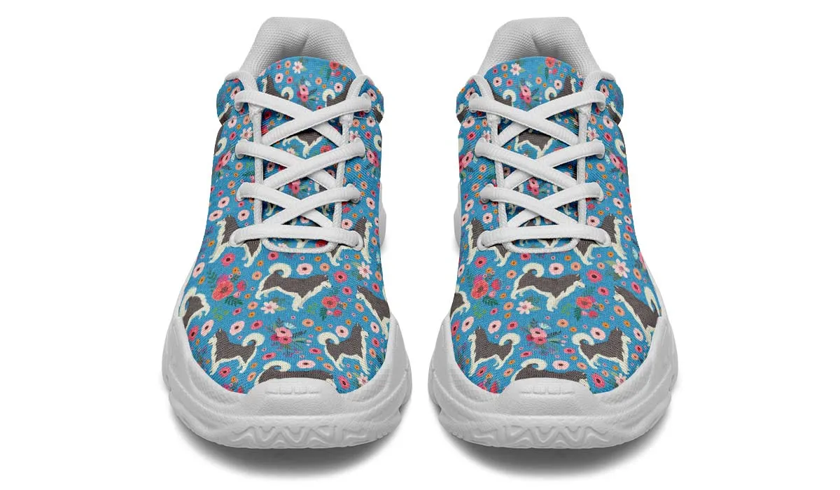 Alaskan Malamute Flower Chunky Sneakers