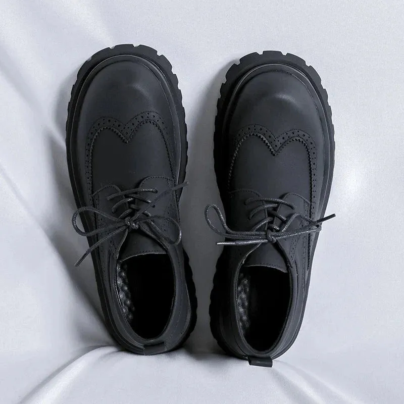 Amozae- Namchon Matte Black Chunky Brogues