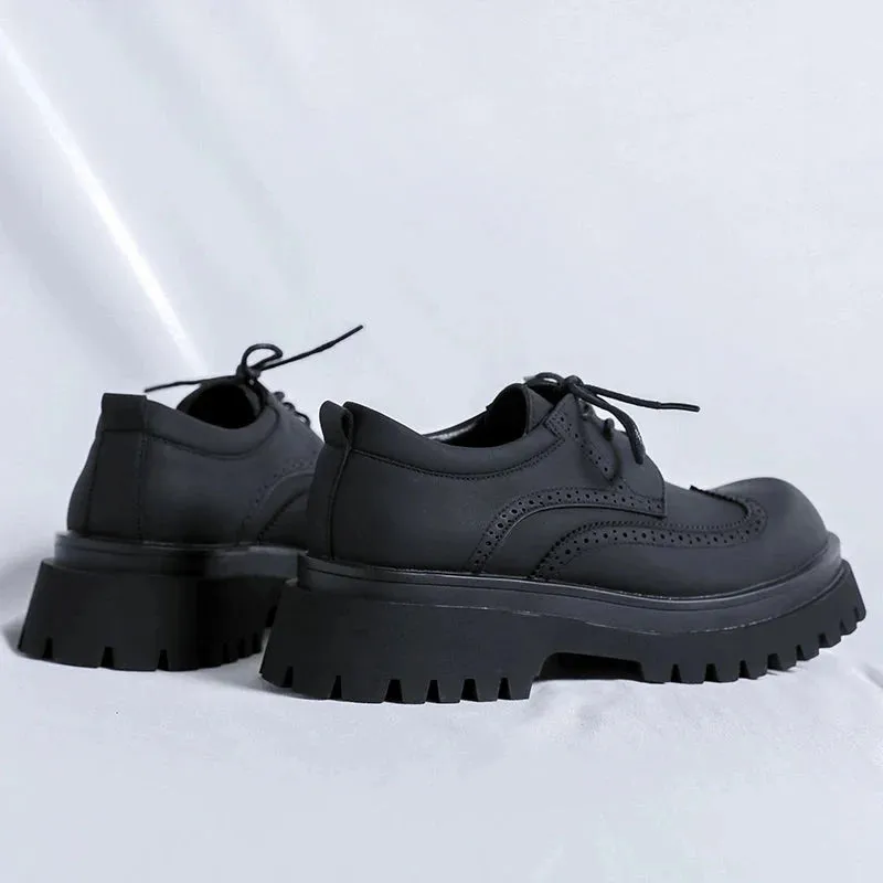 Amozae- Namchon Matte Black Chunky Brogues