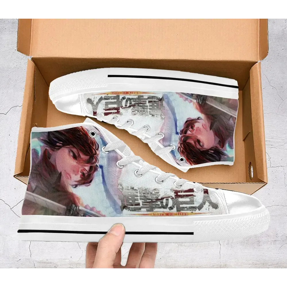 Attack On Titan Mikasa Ackerman Shoes High Top Sneakers for Kids and Adults