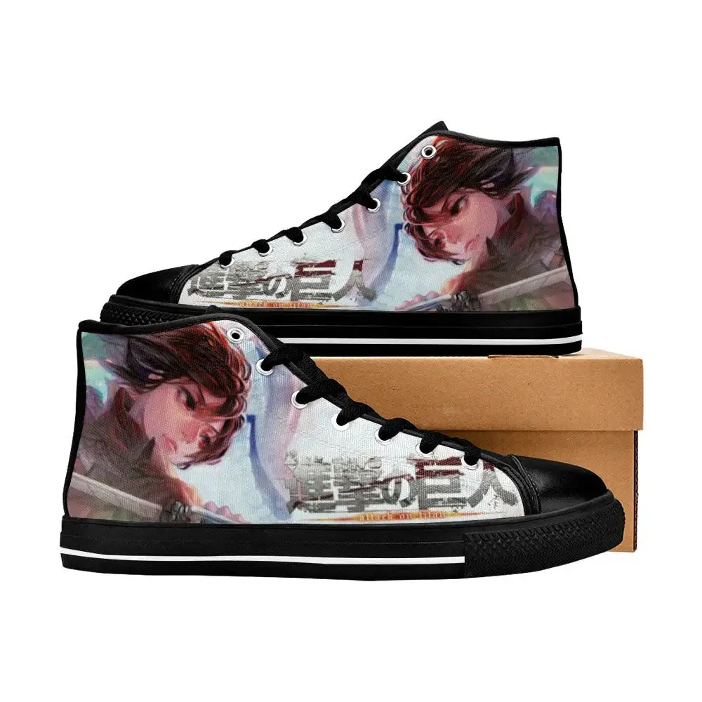 Attack On Titan Mikasa Ackerman Shoes High Top Sneakers for Kids and Adults