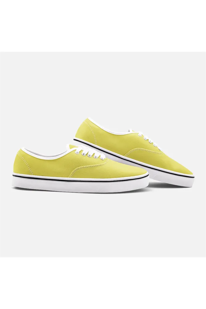 Avocado Yellow Unisex Canvas Sneakers