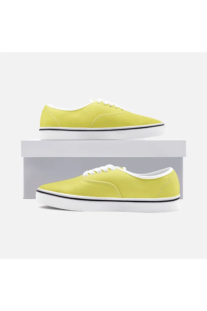 Avocado Yellow Unisex Canvas Sneakers