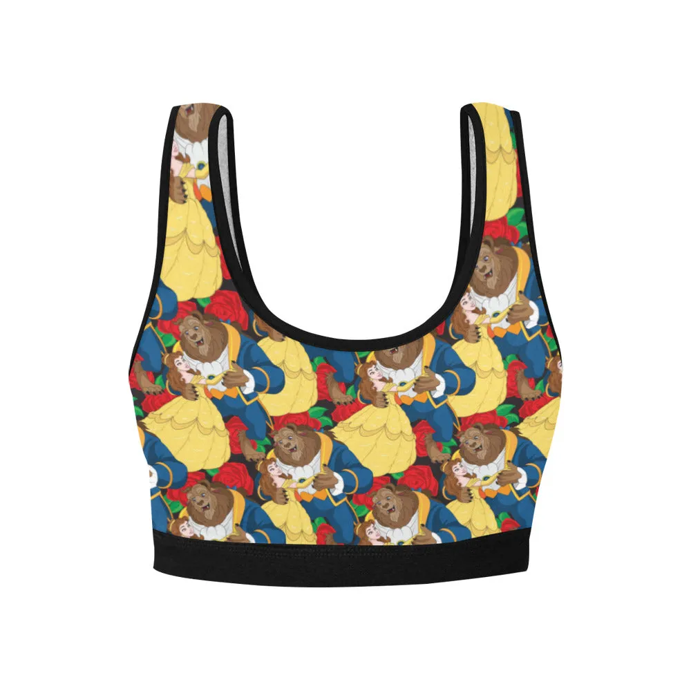 Beauty And The Beast Dancing Beauty Women's Athletic Sports Bra