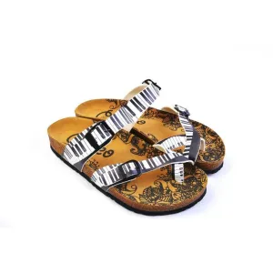 Black & White Piano Keys Sandal CAL1010