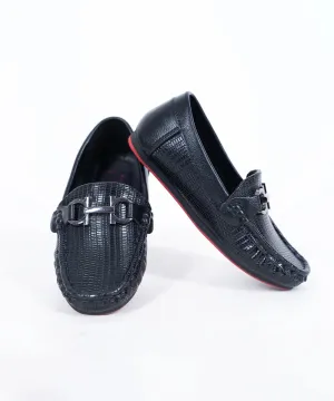 Black Color Party Loafers for Small Boys