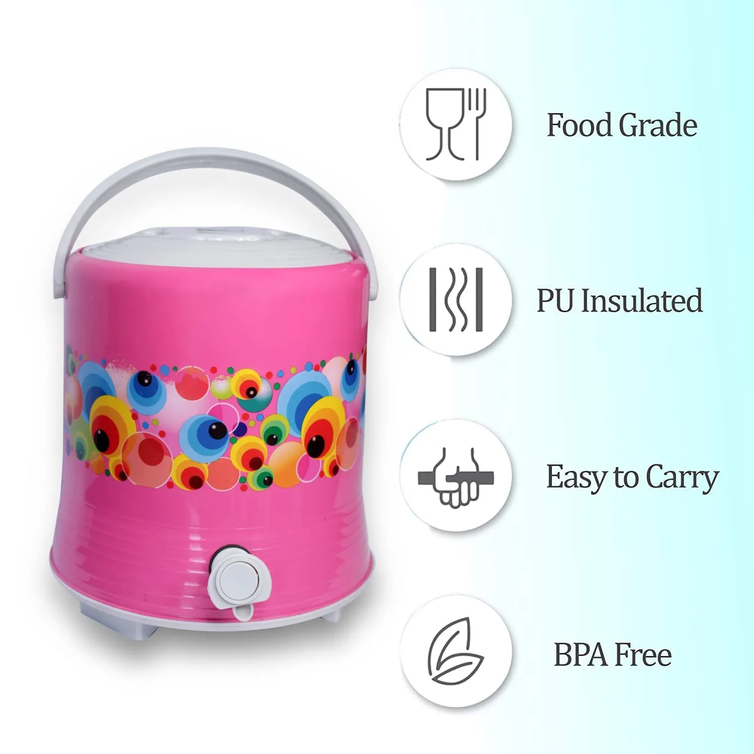 BOXO 4 Liter Insulated Water Jug Water Cooler for Home and Outdoor Use