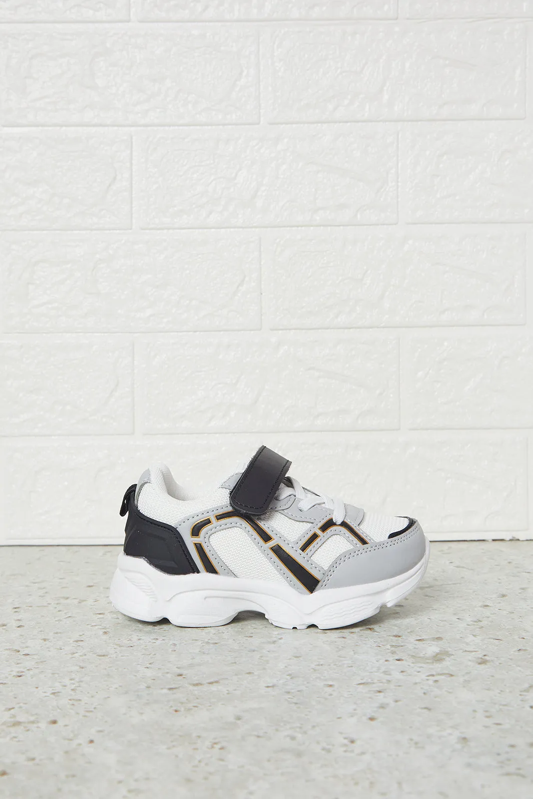 Boys Grey Overlayed Chunky Sneakers