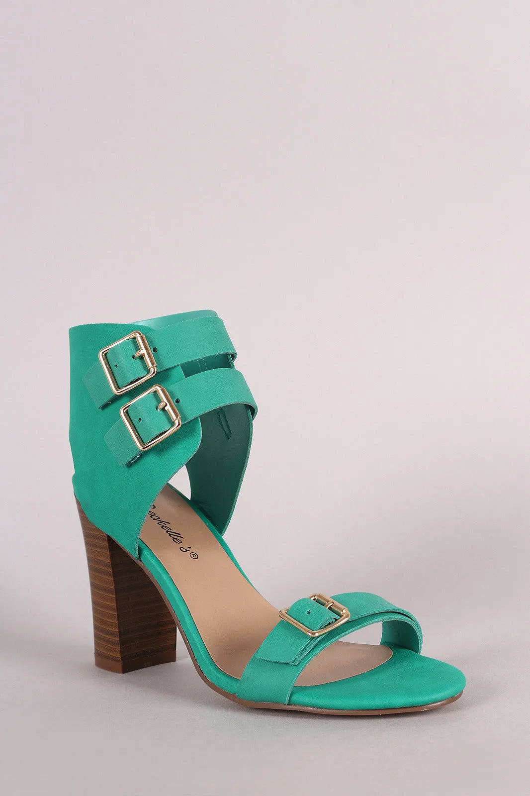 Breckelle Buckled Ankle Cuff Chunky Heel