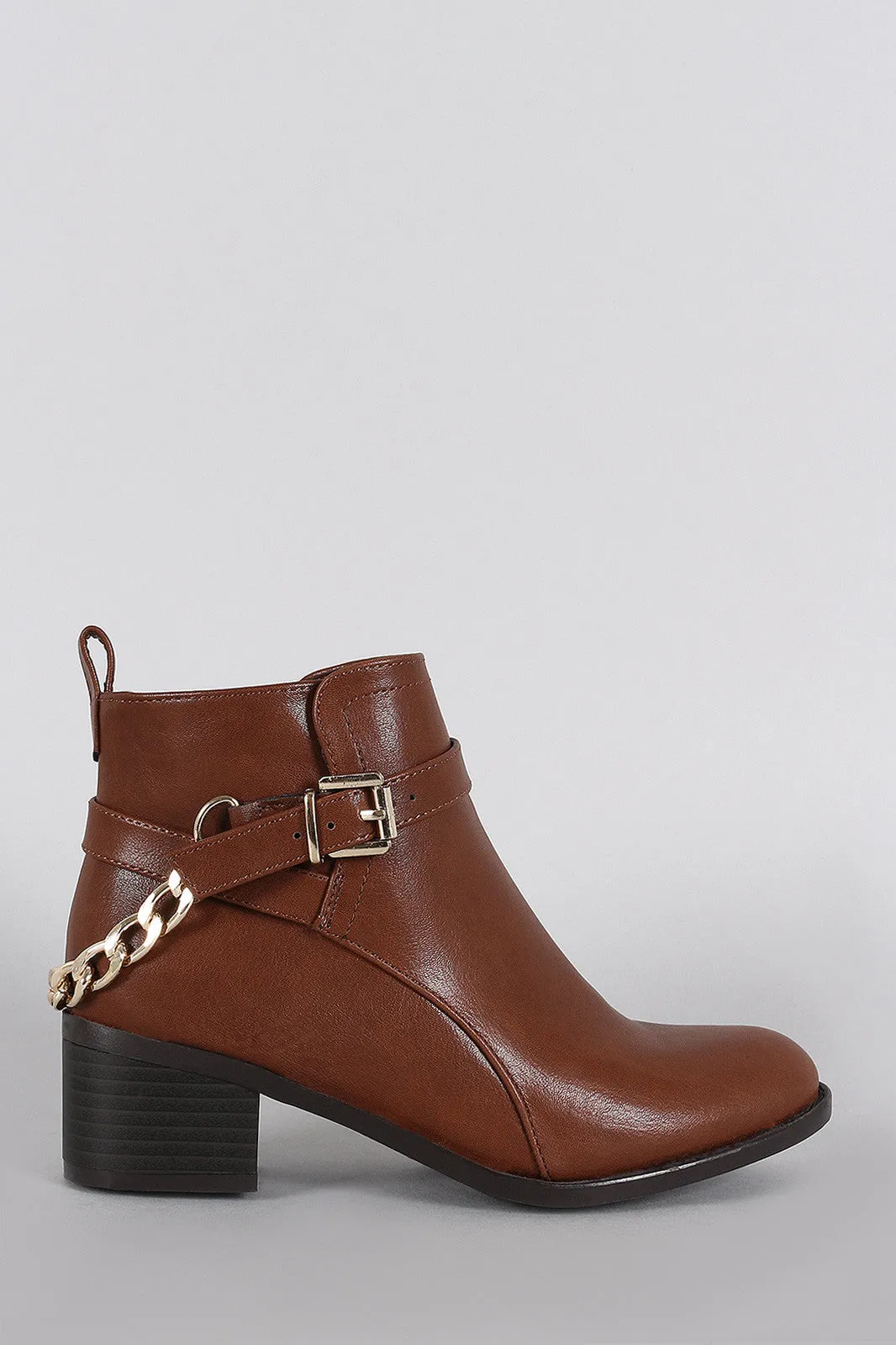 Breckelle Buckled Rear Chain Moto Booties