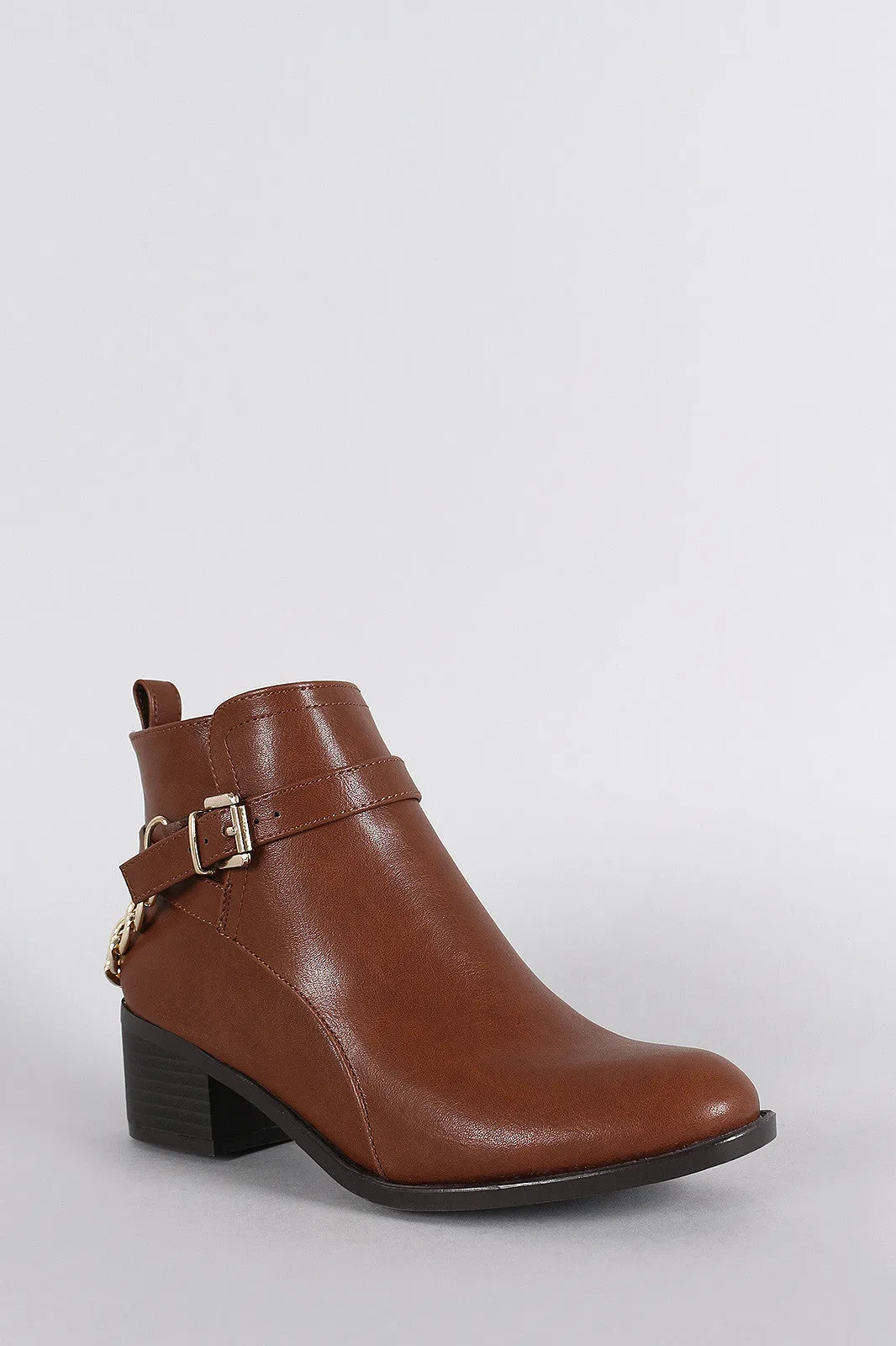 Breckelle Buckled Rear Chain Moto Booties