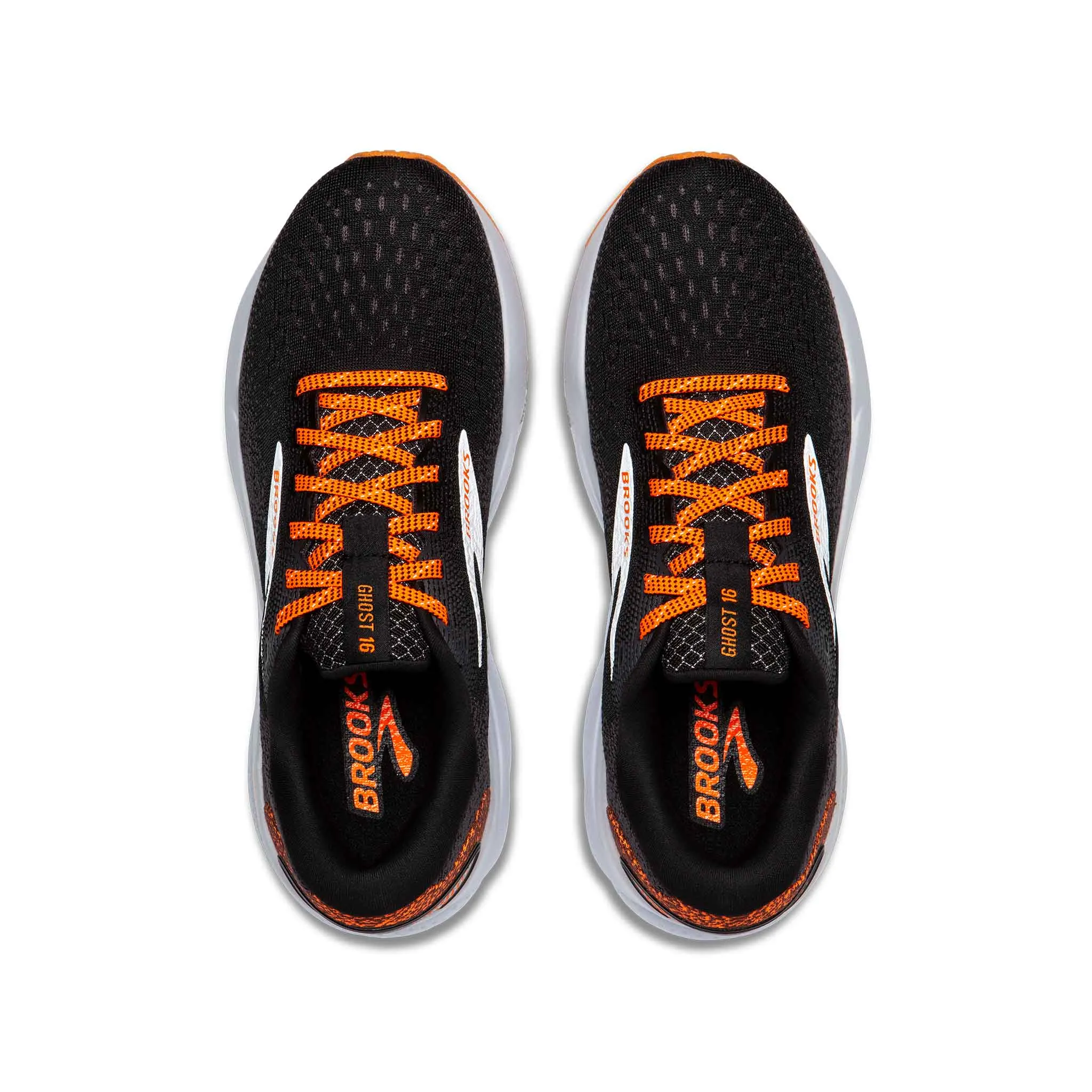 Brooks | Men's Ghost 16 Running Shoes - Black/Orange/White