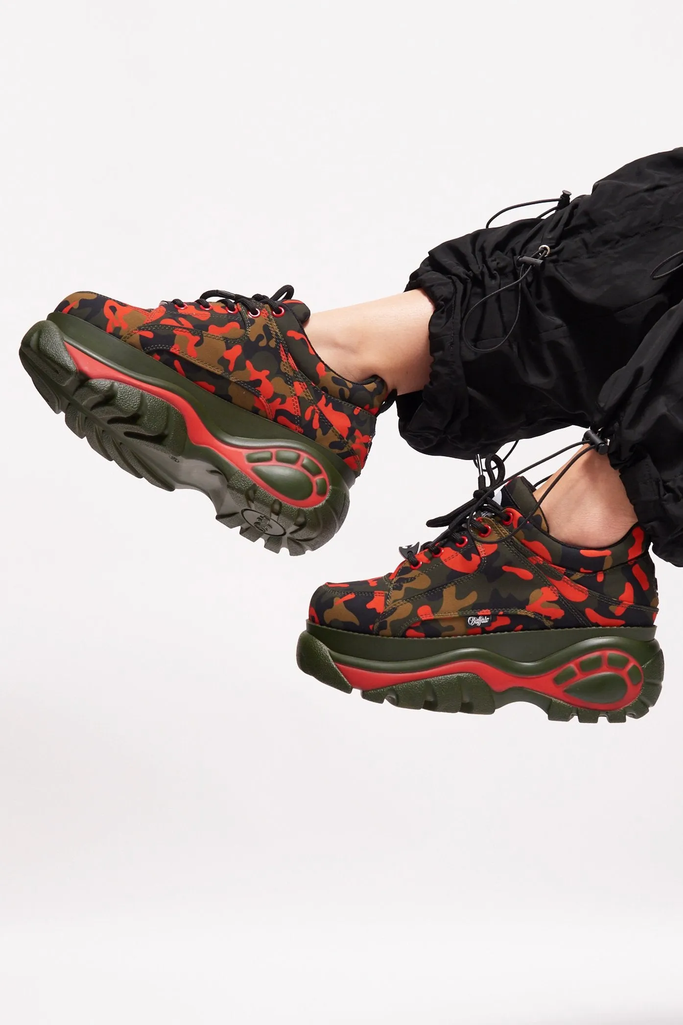 Buffalo London Camo Print Platform Trainers