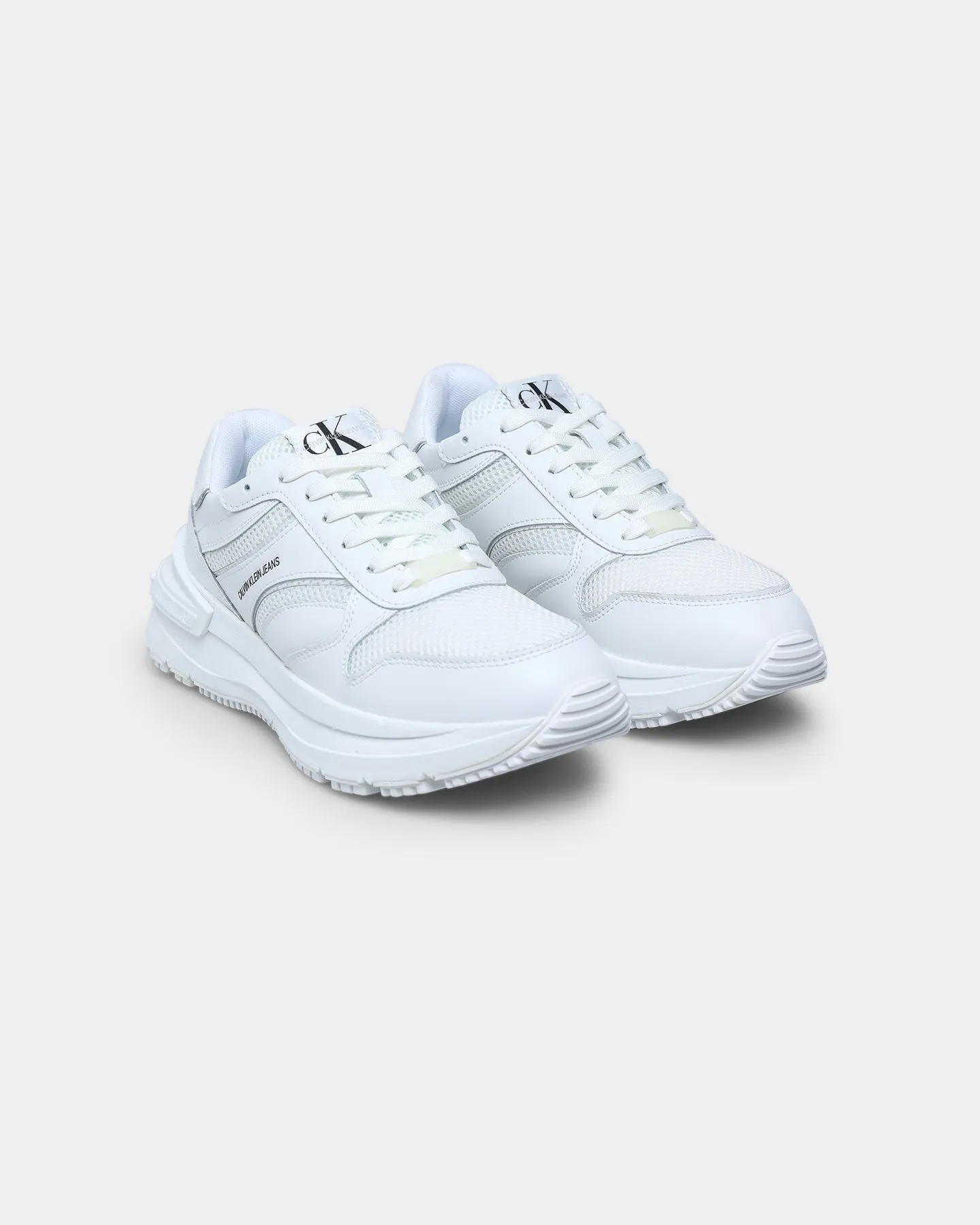 Calvin Klein Women'sRunner Lace Up Sneaker Triple White