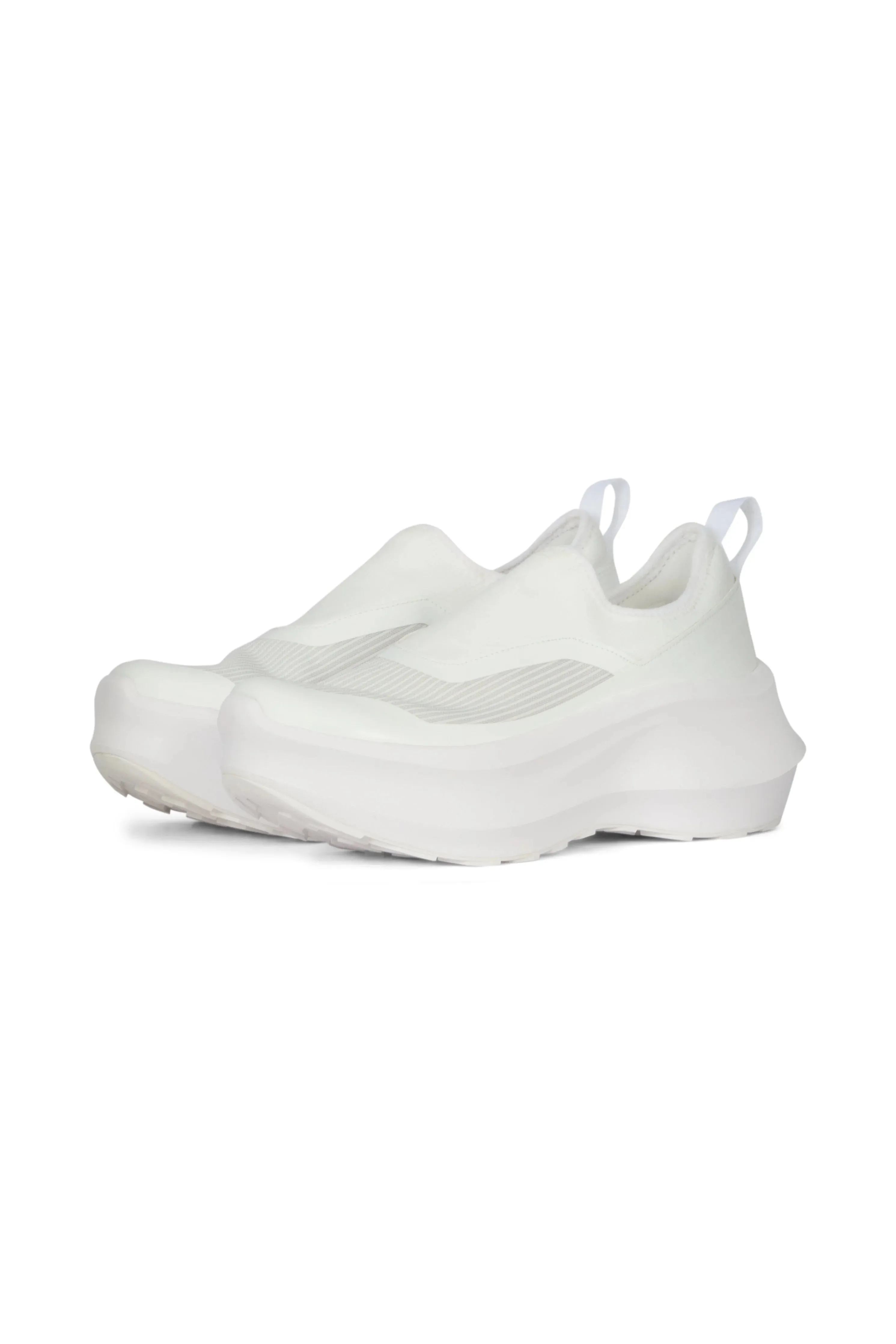 CDG x SALOMON White Slip On Platform Sneakers