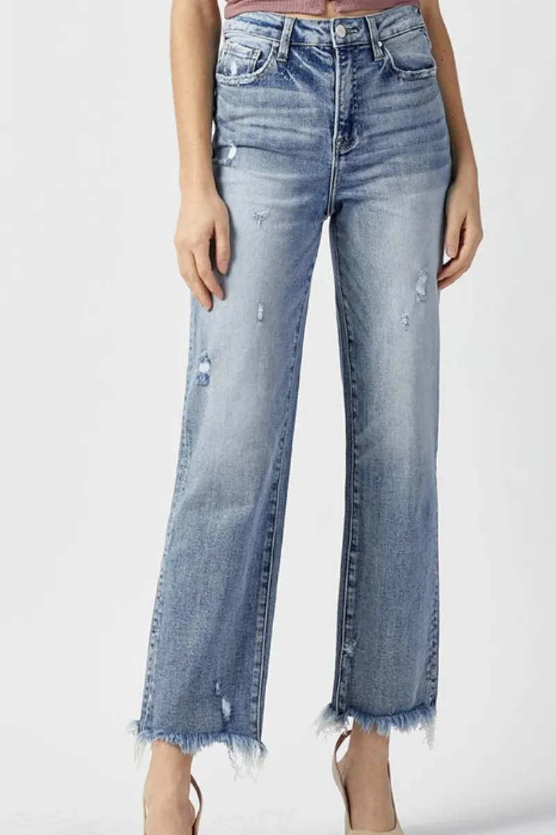 Celeste Frayed Ankle Jean