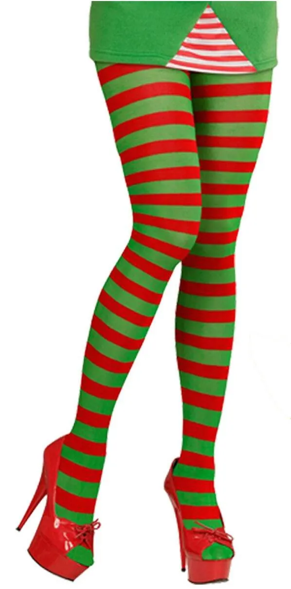 Christmas Santa Helper Hat, Striped OTK Socks, and Elf Shoes - Xmas Fancy Dress 3 Pc Set