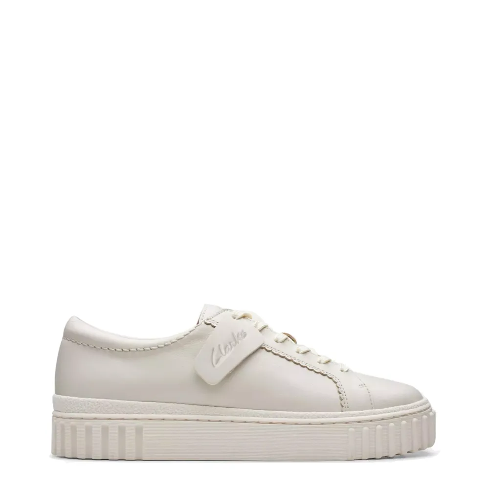 Clarks Women's Mayhill Walk Leather Sneaker in Off White