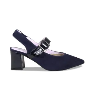 Corinne: Navy Suede & Patent