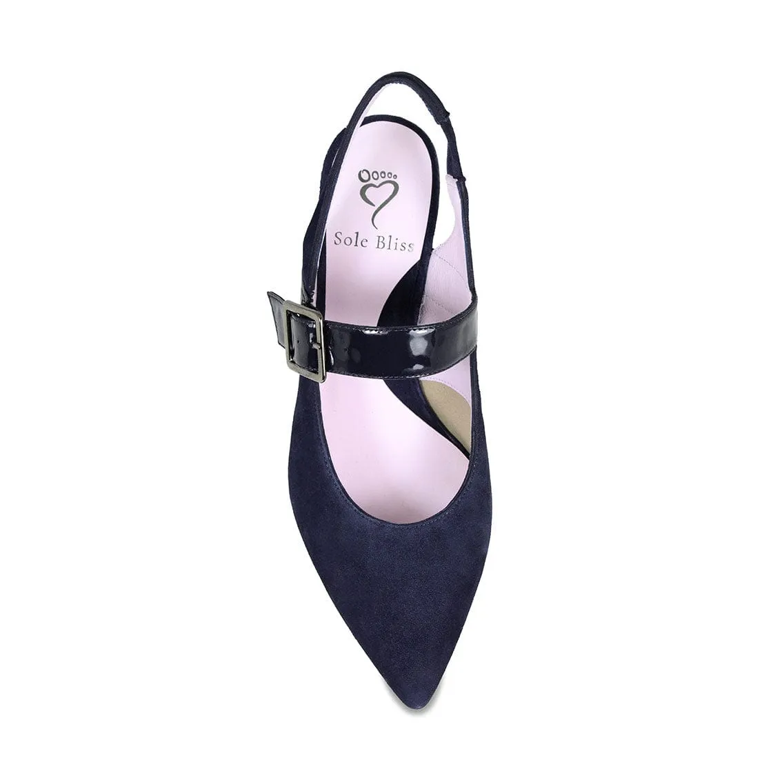 Corinne: Navy Suede & Patent