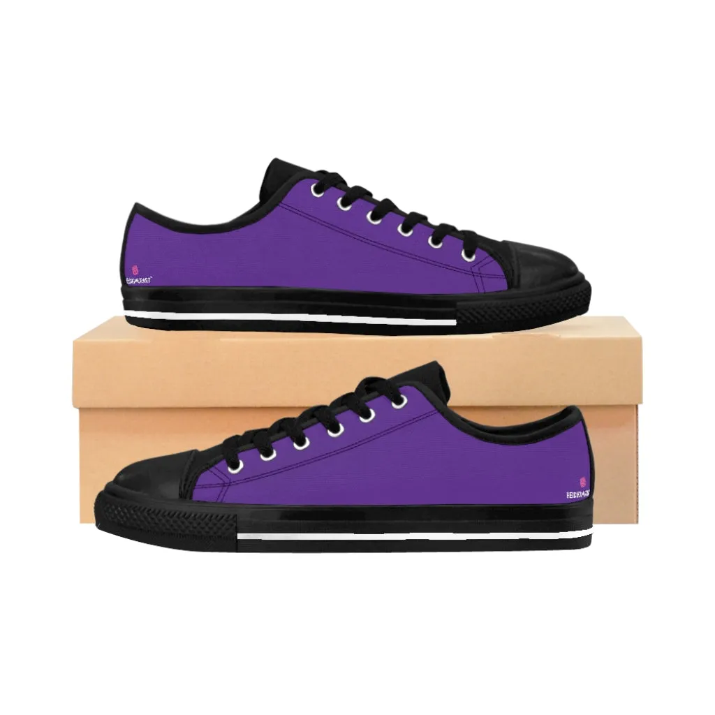 Dark Purple Color Women's Sneakers, Lightweight Casual Solid Color Ladies' Tennis Shoes (US Size: 6-12)