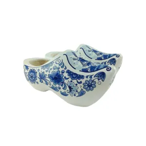 Decorative Wooden Shoe w/ Dutch Landscape Design Blue & White