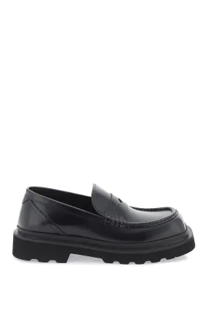 Dolce & gabbana brushed leather loafers