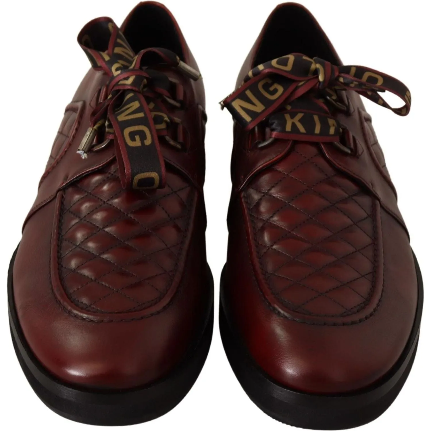 Dolce & Gabbana Elegant Bordeaux Derby Leather Shoes