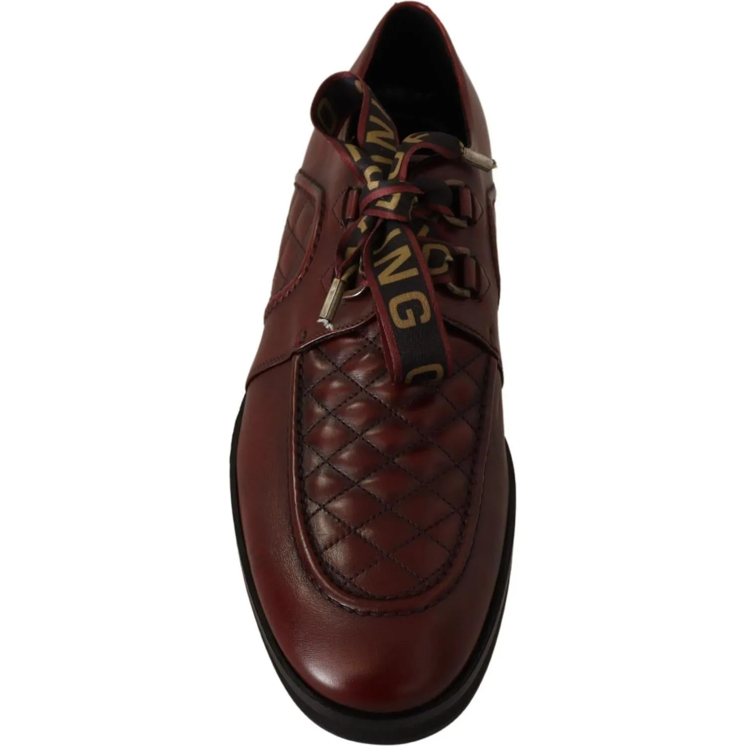 Dolce & Gabbana Elegant Bordeaux Derby Leather Shoes