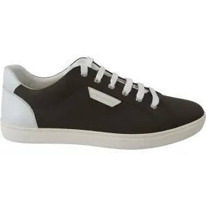 Dolce & Gabbana Sleek White Leather Low Top Sneakers