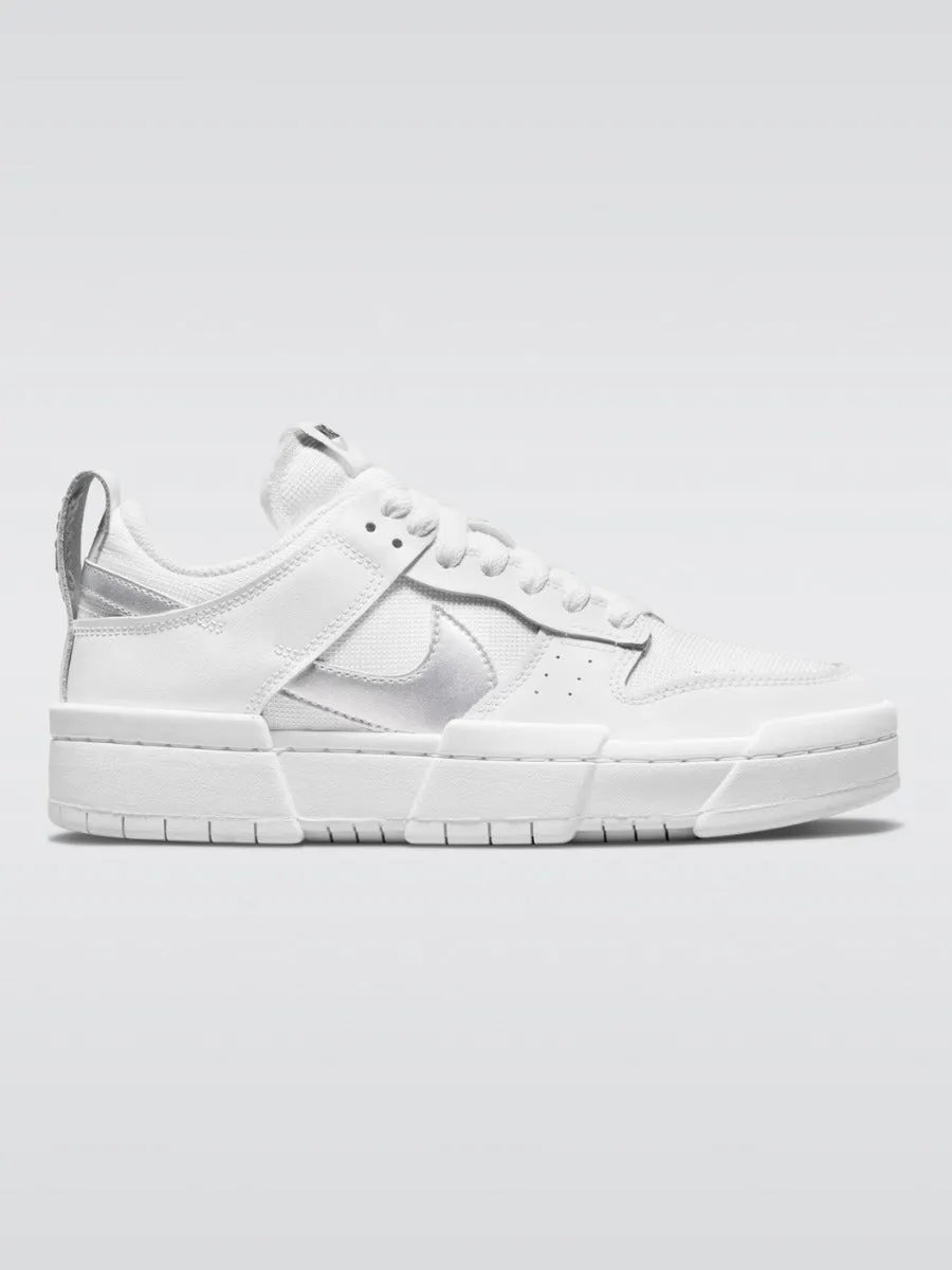 Dunk Low Disrupt Sneaker - White/Metallic Silver-Black