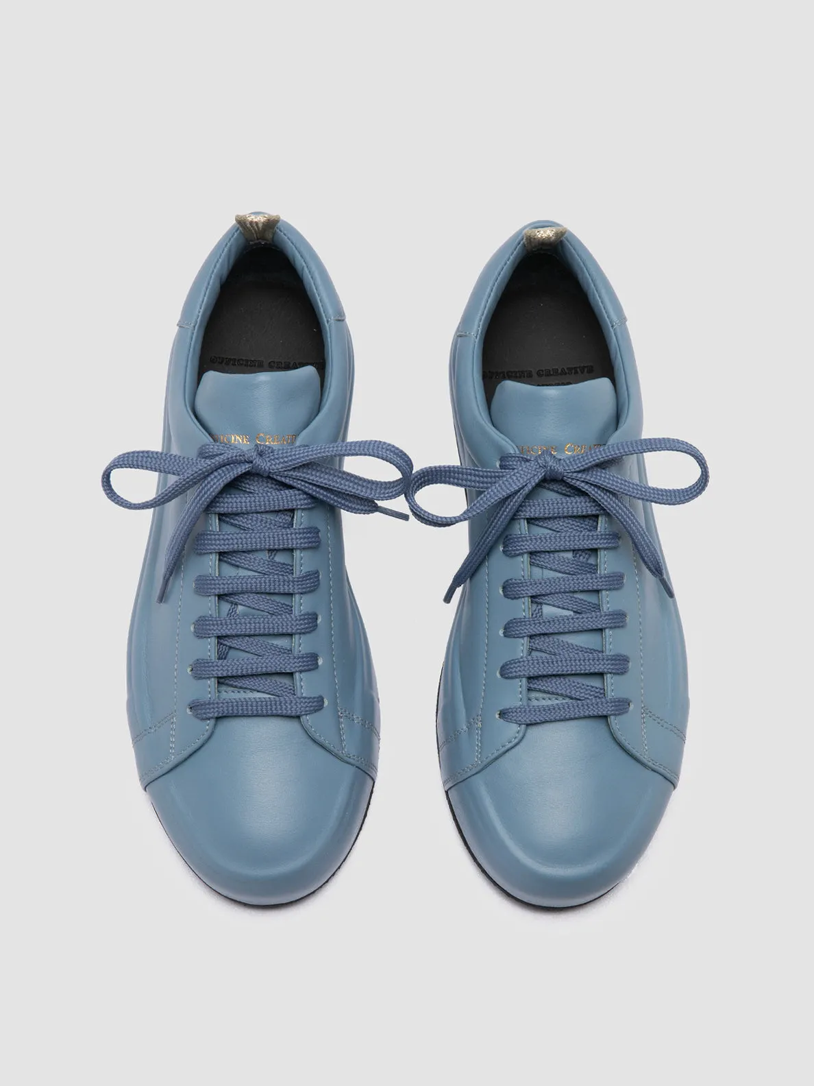 EASY 101 - Blue Leather Low Top Sneakers