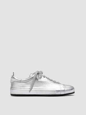 EASY 101 - Silver Leather Low Top Sneakers