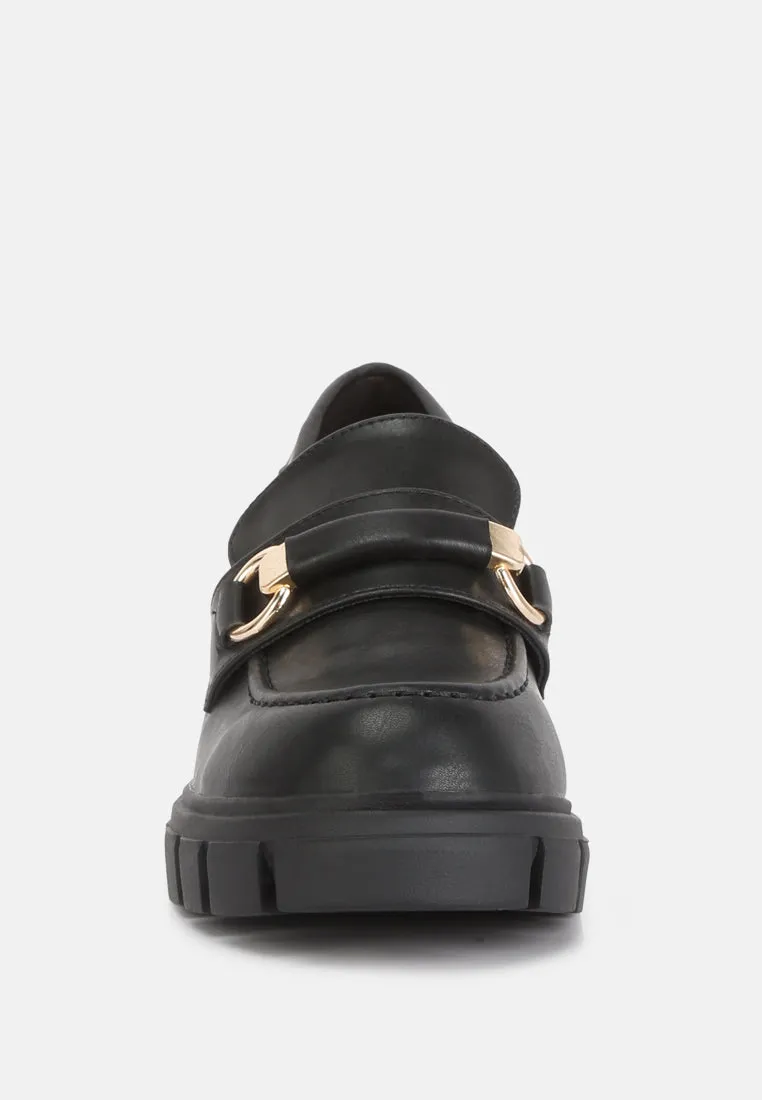 Evangeline chunky platform loafers in Black