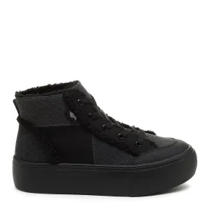 Flair Black Patchwork Platform Sneaker