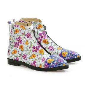 Flowers and Butterfly Short Boots WFER114